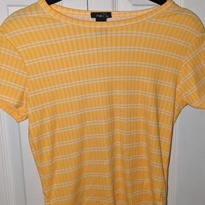 Yellow stripe crop top